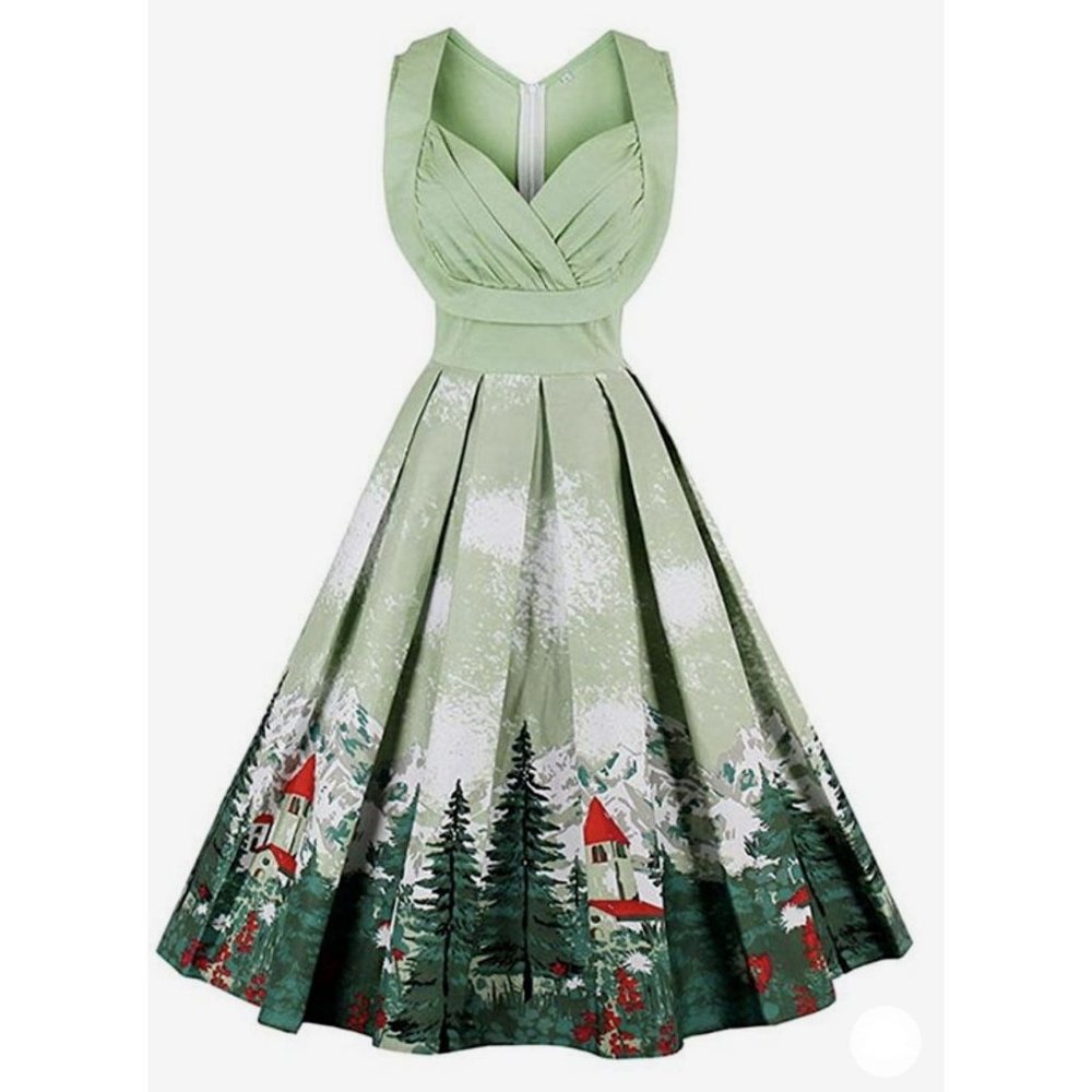 Hua Lan Vintage Inspired Holiday Party Dress Cocktail Swing Dress Sz: XL